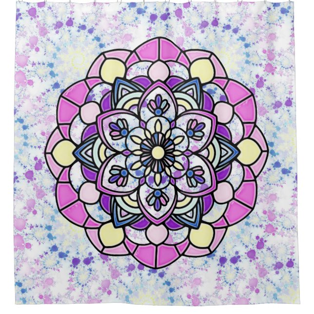 Spring Mandala Duschvorhang (Vorderseite)