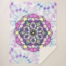 Spring Mandala Sherpa Blanket