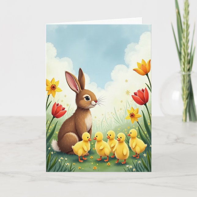 Spring Meadow Animal Card Karte (Vorderseite)
