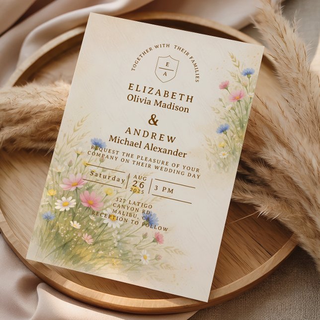 Spring Meadow Floral Wedding Einladung (Von Creator hochgeladen)