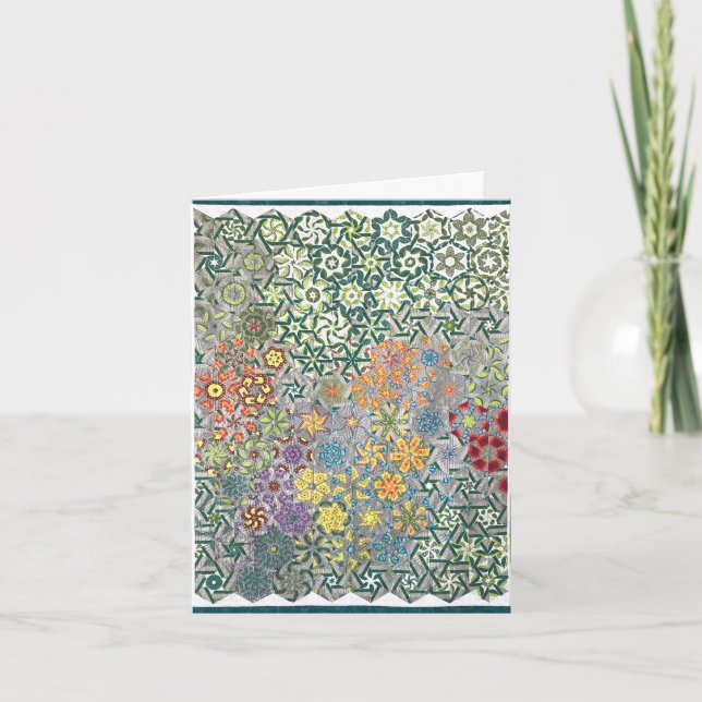 Spring Meadow Quilt Personalisierte Grußkarte Feiertagskarte (Vorderseite)