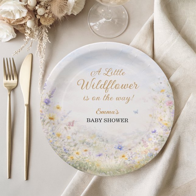 Spring Meadow Wildflower Pastel Garden Floral Pappteller (Von Creator hochgeladen)