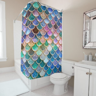 Spring Mermaid Glitzer Scales - Mermaidscales Duschvorhang