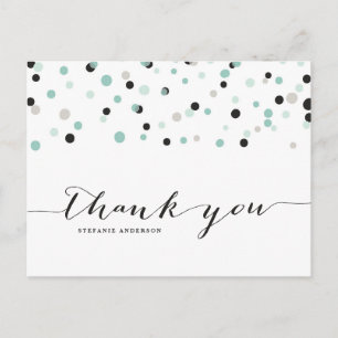 Spring Mint Confetti Dots Danke Postcard Postkarte