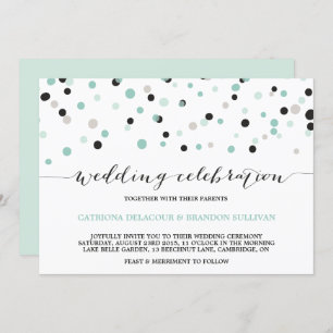 Spring Mint Confetti Dots Einladung Hochzeit