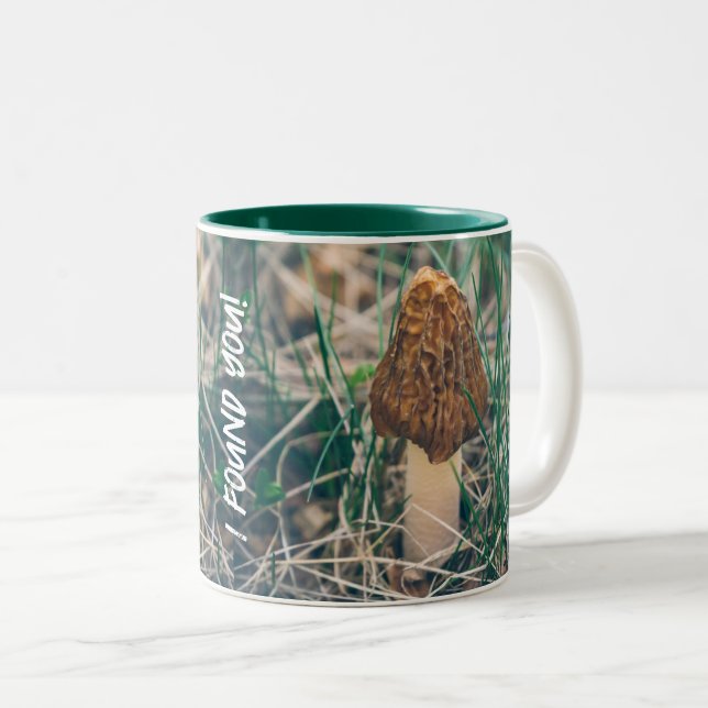Spring Morel Mushroom Zweifarbige Tasse (VorderseiteRechts)