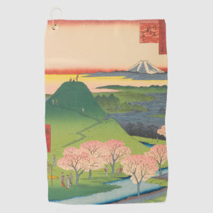 Spring Mt Fuji Vintage Ukiyo-e Japanische Kunst Golfhandtuch