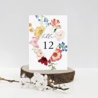 Spring Multi Color Floral Thicker Tischnummern