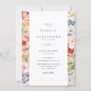 Spring Multi Color Florals Hochzeit 4 Einladung