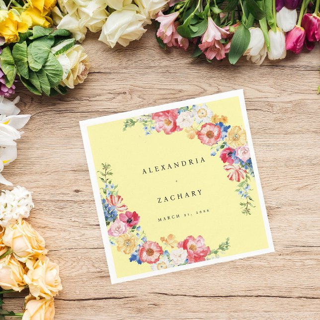 Spring Multi Color Florals Napkins Gelb Serviette (Von Creator hochgeladen)