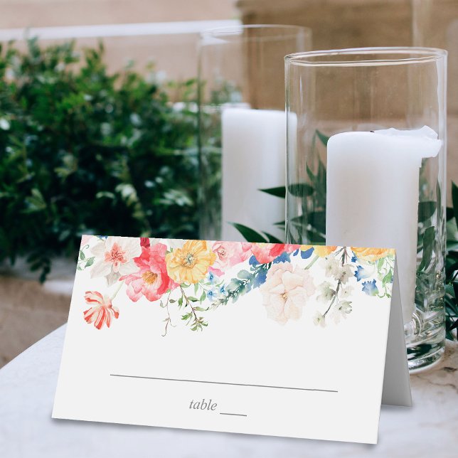 Spring Multi Color Florals Platzkarte (Von Creator hochgeladen)