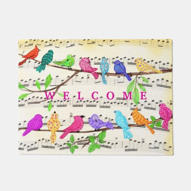 Spring Musical Birds Doormat Fußmatte (Vorderseite)