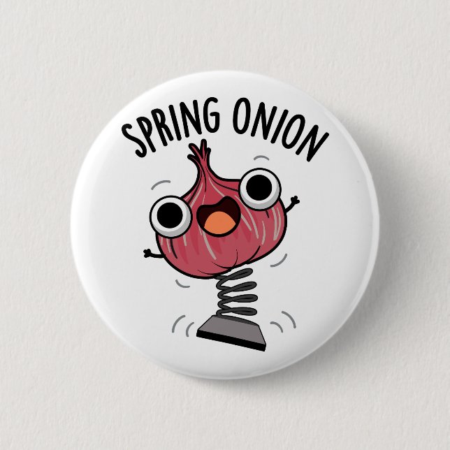 Spring Onion Funny Veggie Pun Button (Vorderseite)