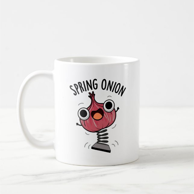 Spring Onion Funny Veggie Pun Kaffeetasse (Links)