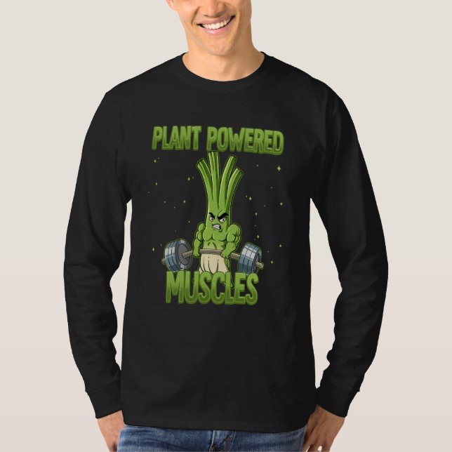 Spring Onion Gym Weight Training Plant Powered Mus T-Shirt (Vorderseite)