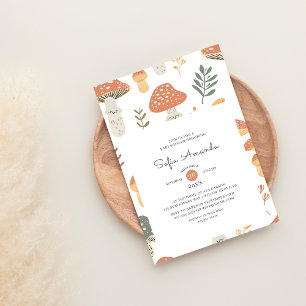 Spring Pastel Cotattcore Mushroom Baby Dusche Einladung