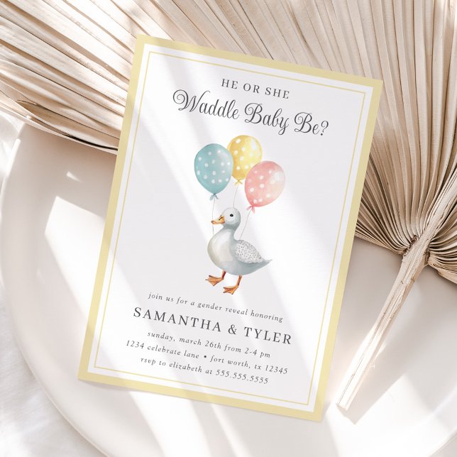 Spring Pastel Duck Gender Reveal Einladung (Von Creator hochgeladen)