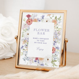 Spring Pastel Floral Brautparty Blume Bar Poster