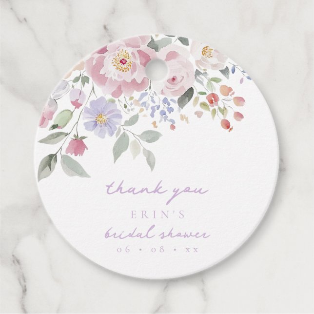 Spring Pastel Floral Brautparty Vielen Dank Geschenkanhänger (Vorderseite)