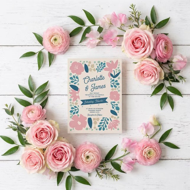Spring Pastel Petals Wedding Invitation Einladung (Von Creator hochgeladen)