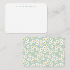 Spring Pastel Sage Blue Daisies Individuelle Name Mitteilungskarte