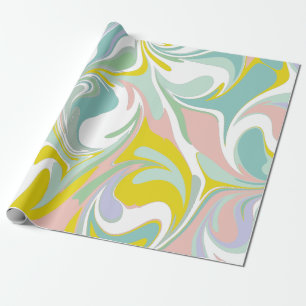 Spring Pastel Wirbel   Abstraktes Marmordesign Geschenkpapier