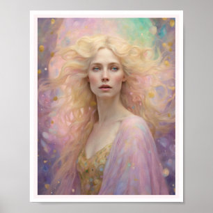 Spring Pastel Woman Blond Haar Poster