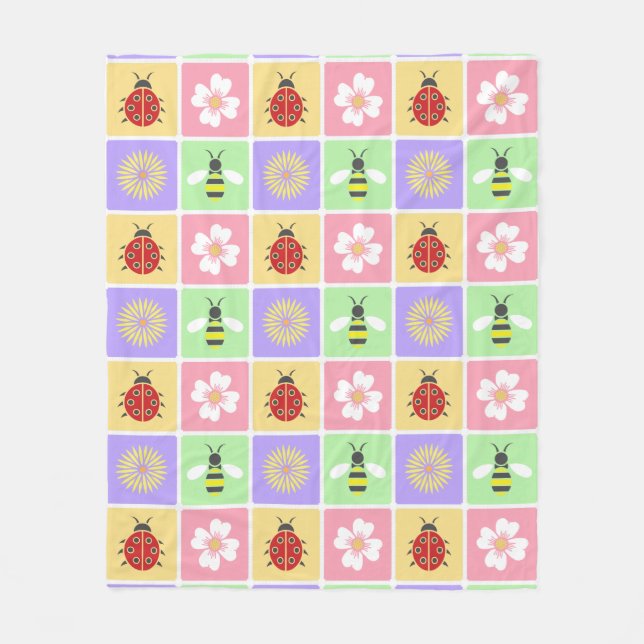 Spring Patches Fleece Blanket (Vorderseite)