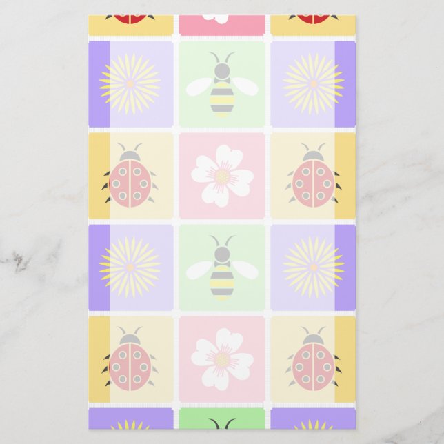 Spring Patches Stationery Briefpapier (Vorderseite)
