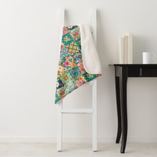 Spring Patchwork Nahtlos Sherpadecke