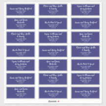 Spring Peony Navy Wedding Guest Address Labels