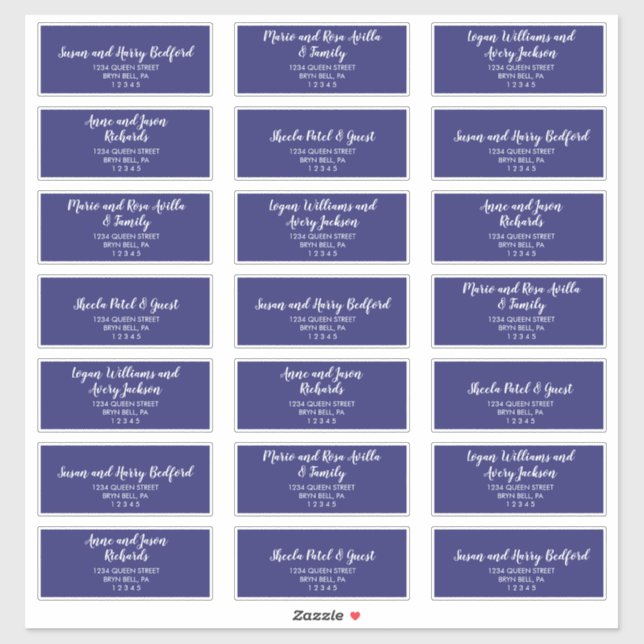 Spring Peony Navy Wedding Guest Address Labels (Blatt)