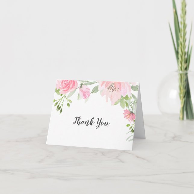 Spring Peony Wedding Danke-Card Dankeskarte (Vorderseite)