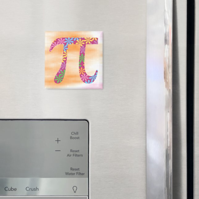 Spring Pi © Floral Mathe Symbol Pink Orange Magnet (In Situ (Kühlschrank))