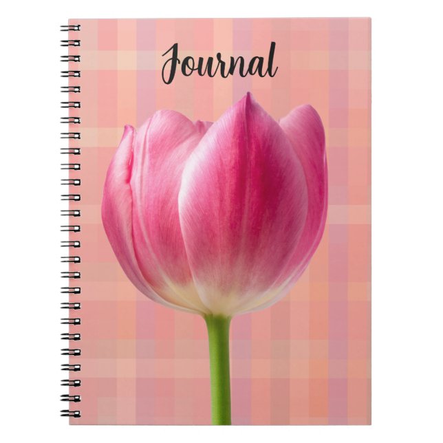 Spring Pink Tulip Art Blumen Journal Notizblock (Vorderseite)