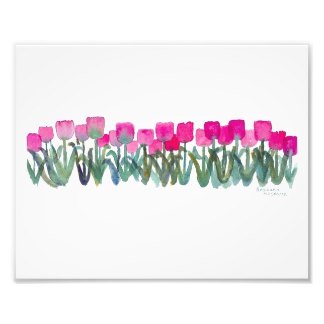 Spring Pink Tulips Card Fotodruck (Vorne)