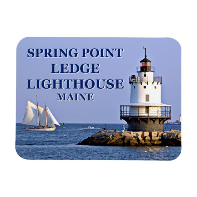 Spring Point Ledge Leuchtturm, Foto Magnet (Horizontal)