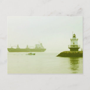 Spring Point Ledge Lighthouse Freighter Portland Postkarte