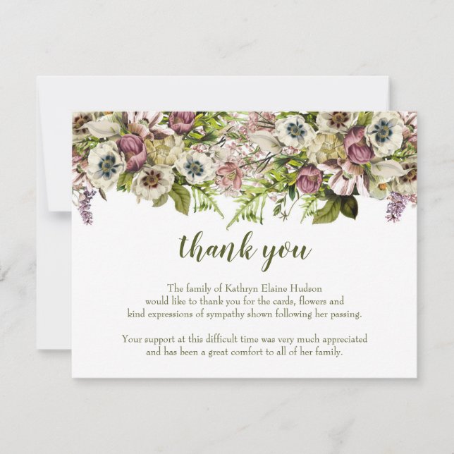 Spring Poppies Vielen Dank für Ihre Sympathiekarte Dankeskarte (Vorderseite)