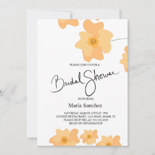 Spring Poppy Peach Floral Brautparty Einladung