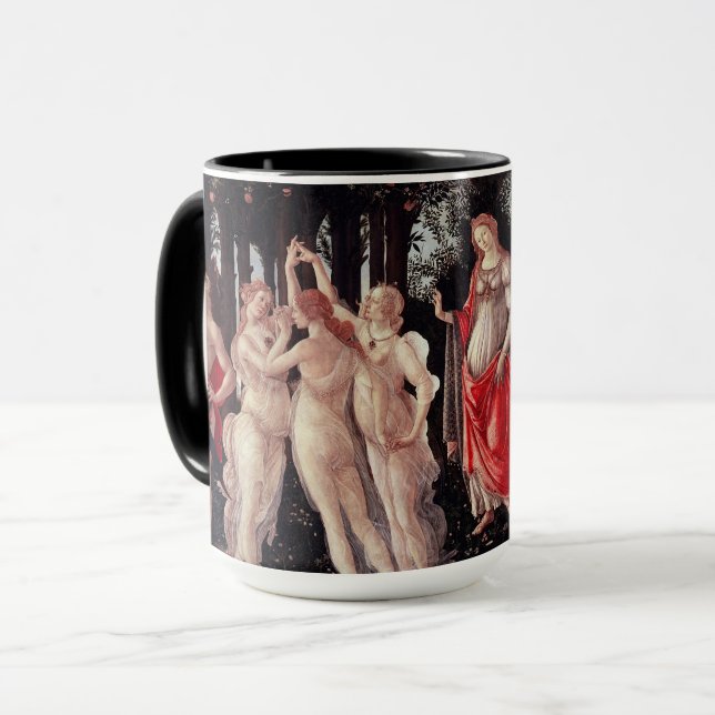 Spring Primavera Sandro Botticelli Renaissance Tasse (Vorderseite Links)