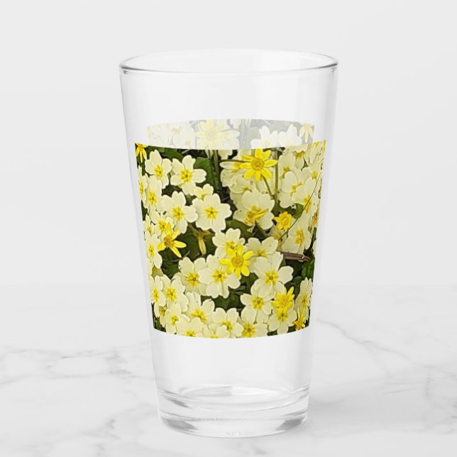 Spring Primroses Glass Tumbler (Vorderseite)