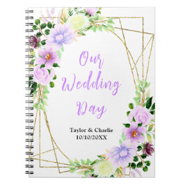 Spring Purple Floral Wedding Planner Notizblock