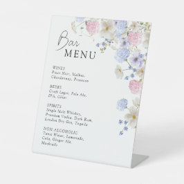 Spring Purple Pink Wildflowers Wedding Bar Menu Sockelschild