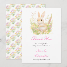 Spring Rabbit Baby Dusche Dankeskarte