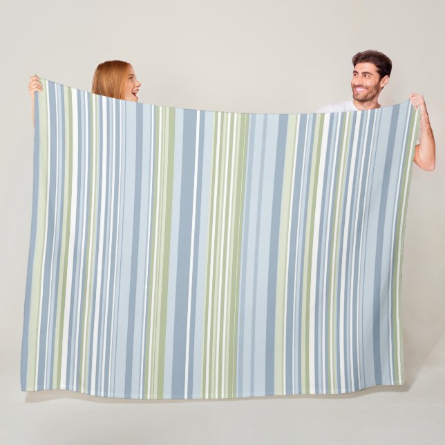 Spring Rain and Tropical Blue Stripes Fleecedecke (Beispiel)