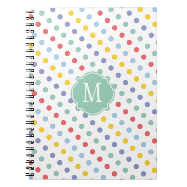 Spring Rainbow Monogram Notebook Notizblock (Vorderseite)