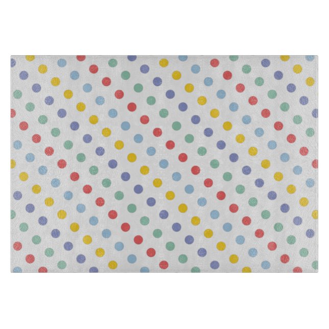 Spring Rainbow Polka Dot Pattern Schneidebrett (Vorderseite)