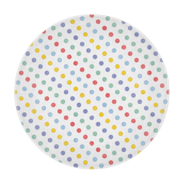 Spring Rainbow Polka Dot Pattern Schneidebrett (Vorderseite)