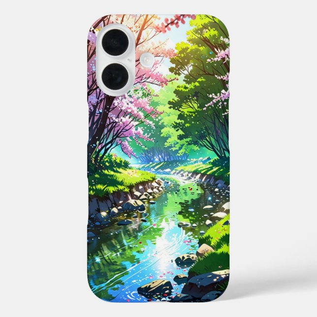 Spring River in Forest - Anime Landschaft Case-Mate iPhone Hülle (Rückseite)